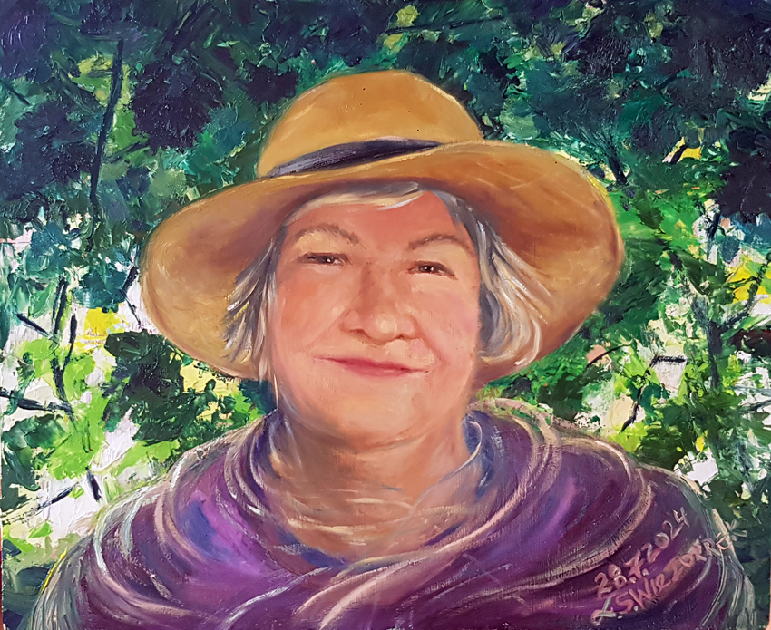 Im Schatten der Weinrebe - Öl auf Hartfaser