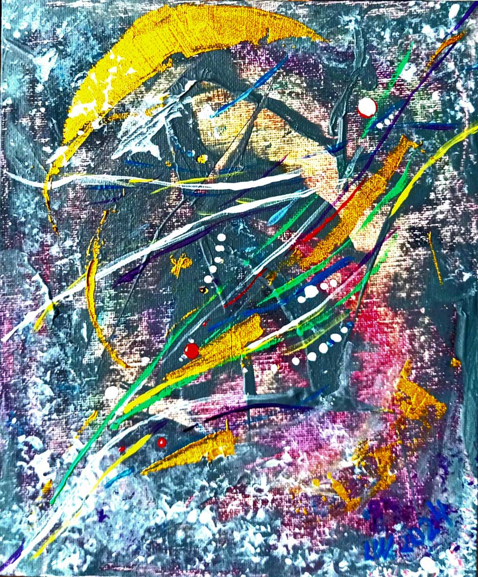 Handlinien dunkel - Acryl auf Leinwand